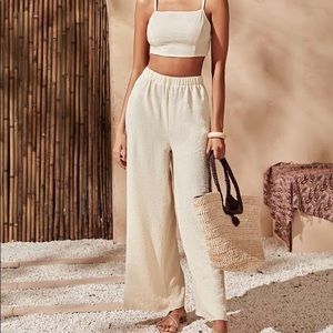 Zipper Back Crop Cami Top & Palazzo Pant